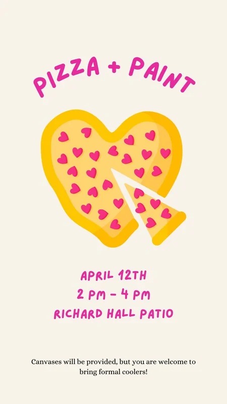 Pizza and Paint event flyer